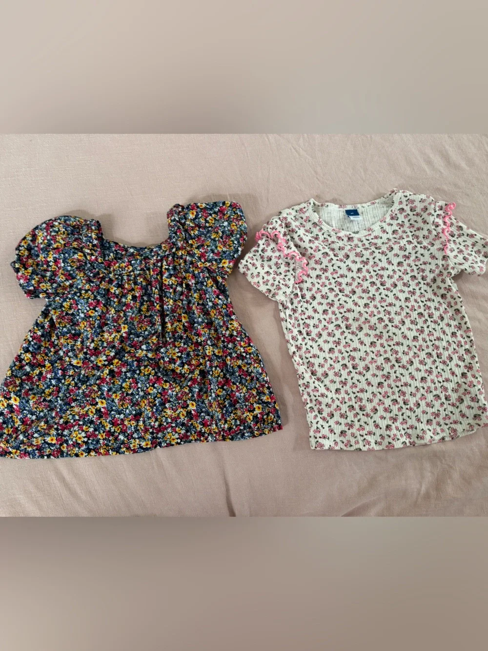 Bundle of two Old Navy toddler girl tops, floral shirts